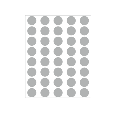 NEVS 1/2" Color Coding Dots Gray - Sheet Form DOT-12M Gray